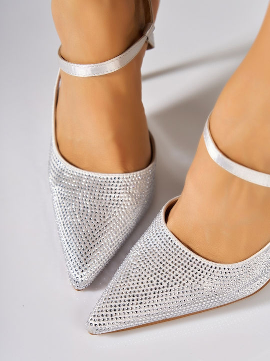 Wildleder Pumps mit Stiletto in Silber