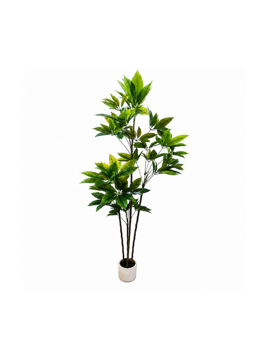 Copac Decorativ Artificial 1.80m Cu Frunziș Bogat Verde Ghiveci Plantă Modernă De Interior