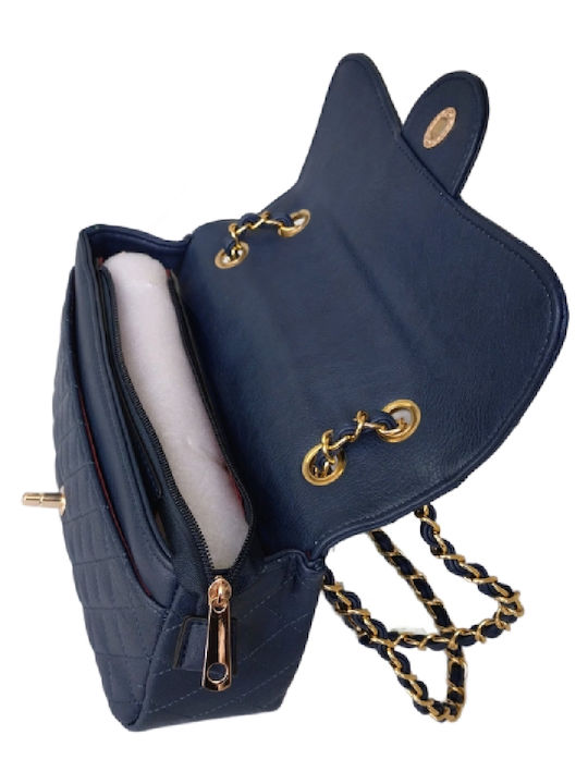 Leather Women's Blue Shoulder Bag