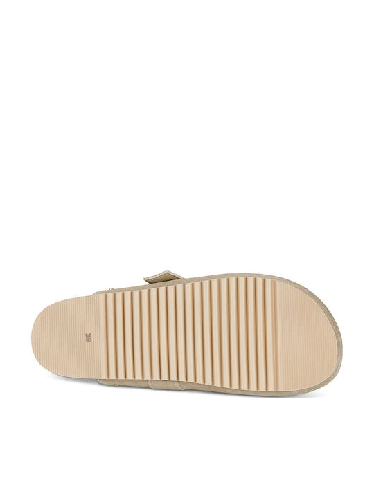 Carmela Footwear Дамски Кожени Анатомични Сабо Бежови