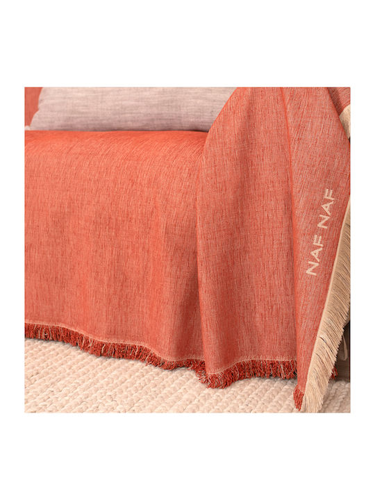 Naf Naf Highline Three-Seater Sofa Throw Chenille 180x300cm Terra