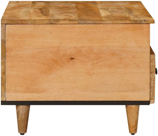 Măsuță Centrală Rectangulară din Lemn Masiv cu Sertare Maro M80xL54xÎ40cm