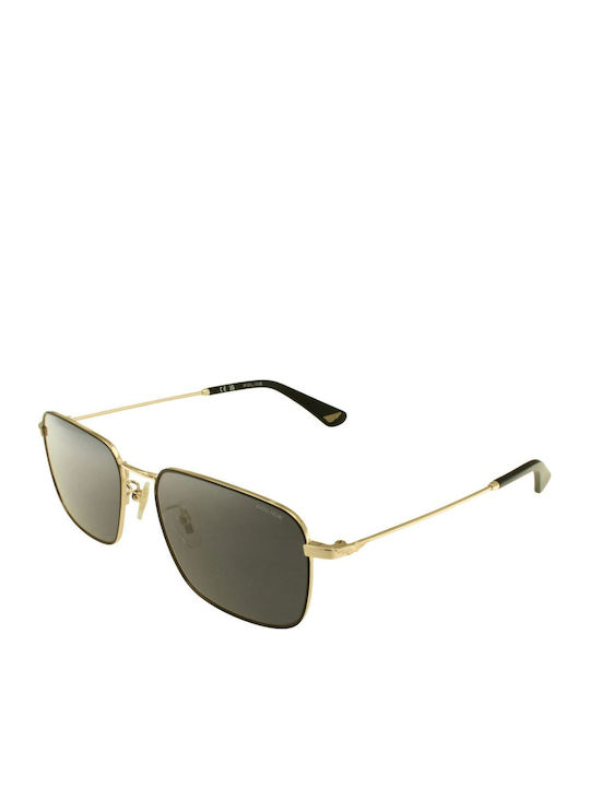 Police Unisex Sunglasses With Gray Metallic Frame And Blue Lens SPLR73 0302