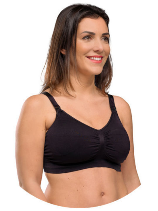 Carriwell Padded Maternity & Nursing Sports Bra with Clips Black