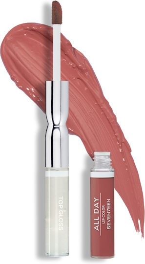 Seventeen All Day Lip Color & Top Gloss Υγρό Κραγιόν Metallic 04 Irish Coffee 10ml