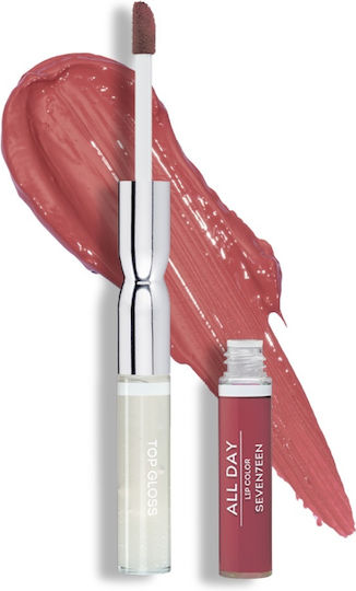 Seventeen All Day Lip Color & Top Gloss Υγρό Κραγιόν Metallic 05 Habiscus 10ml