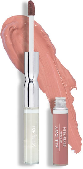 Seventeen All Day Lip Color & Top Gloss Υγρό Κραγιόν Metallic 02 Natural Beige 10ml