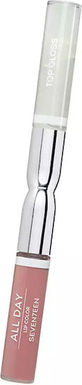 Seventeen All Day Lip Color & Top Gloss Υγρό Κραγιόν Metallic 02 Natural Beige 10ml