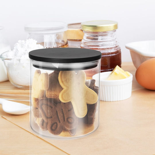 Orion Vază Pentru Cafea / Paste Cu Capac Sticlă Neagră 450ml