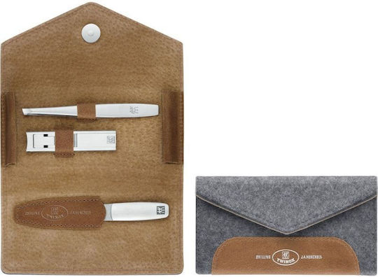 Zwilling 97698-005-0 Twinox Travel Manicure Set – Gray Felt Case 3 Pieces