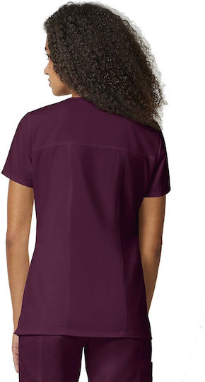 Cherokee Core Stretch Female Medical Blouse Burgundy