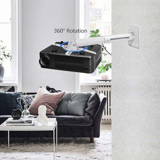 Suport Universal de Tavan și Perete Suptek Pr05w pentru Proiector Tijă Extensibilă 21‑54 Cm Capacitate Maximă 13.6 Kg