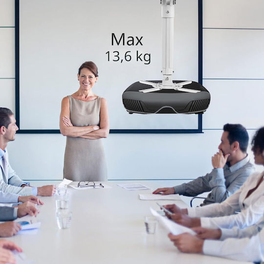 Suport Universal de Tavan și Perete Suptek Pr05w pentru Proiector Tijă Extensibilă 21‑54 Cm Capacitate Maximă 13.6 Kg