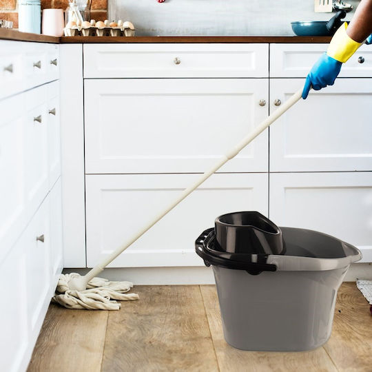 Orion Kunststoff Mop Eimer mit Auswringer Gewicht 12lt Grau