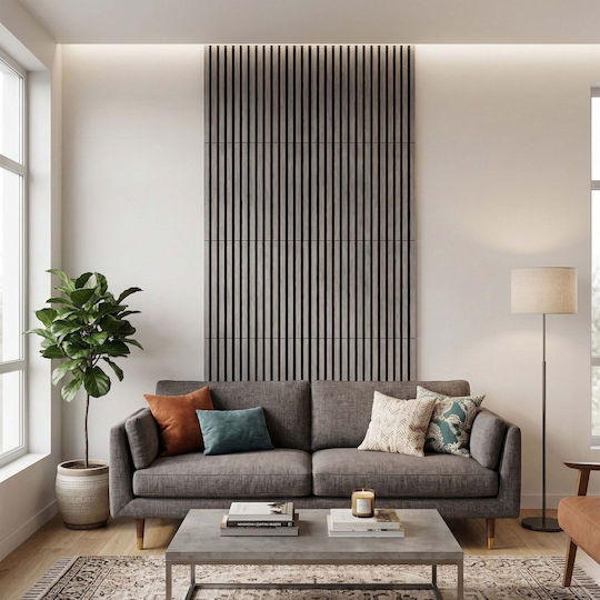 Panouri Decorative 3D Din MDF Gri 60x60cm 4 Bucăți