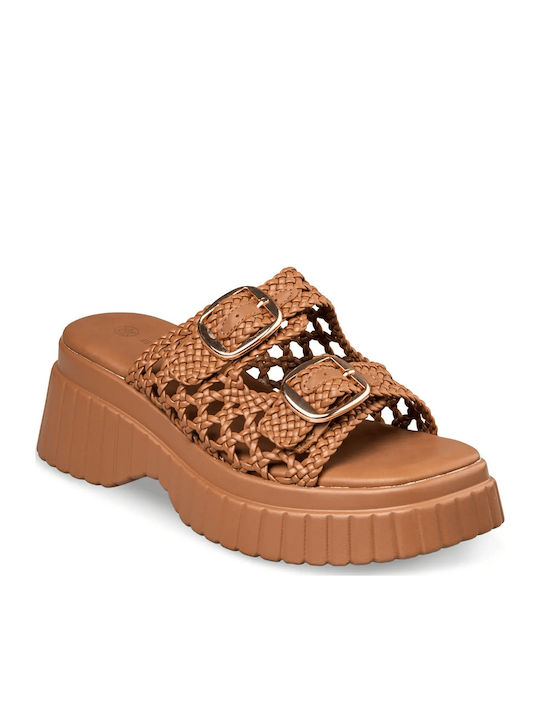 Damen Flache Sandalen Beige