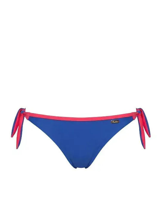 Bikini Slip with Laces Raspberry Blue