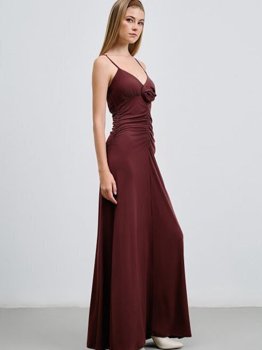 Summer Maxi Evening Dress Burgundy
