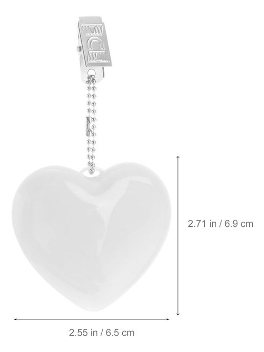 Bag Light Touch Sensor 2 Lighting Modes Clip Keychain Heart Shape 00773 White