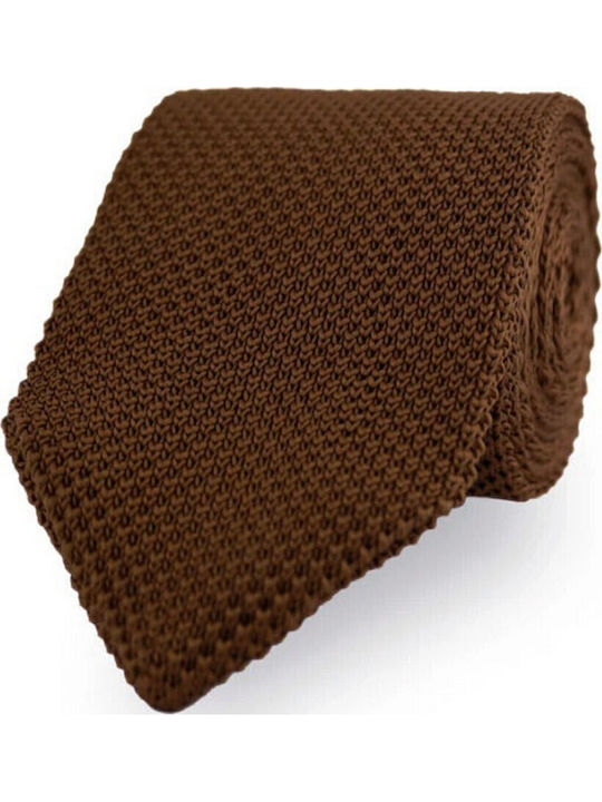 Martin & Co Men's Synthetic Knitted Tie Printed In Brown Color
