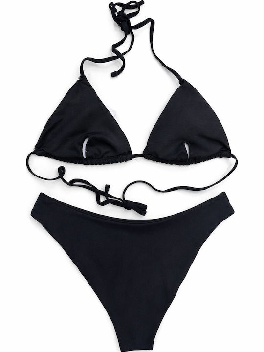 Set Bikini 3 Τεμαχίων Σορτς Μαύρο