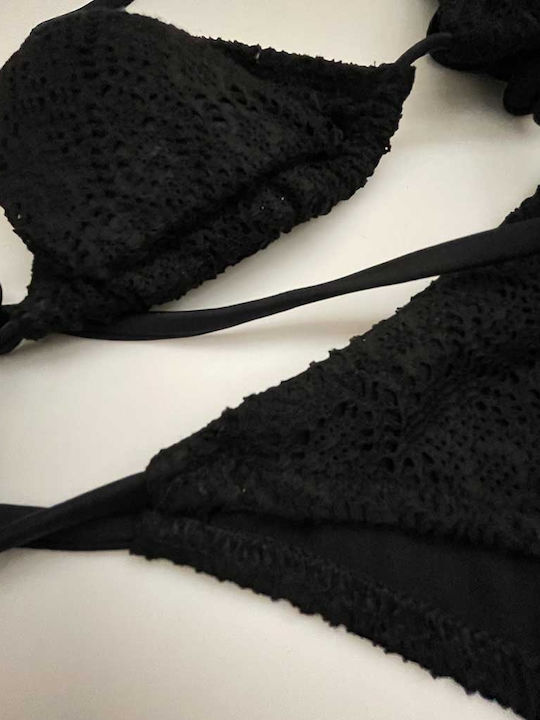 Set Bikini Τριγωνάκι με Αφαιρούμενη Ενίσχυση & Brazil μαύρο
