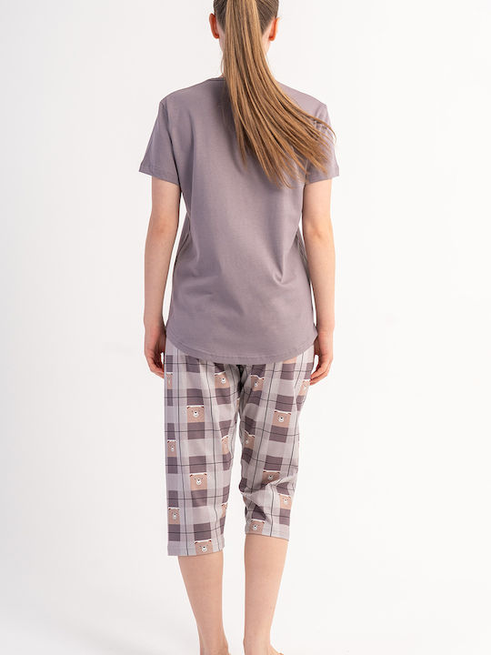 Vienetta Secret Summer Women's Grey Pyjama Set