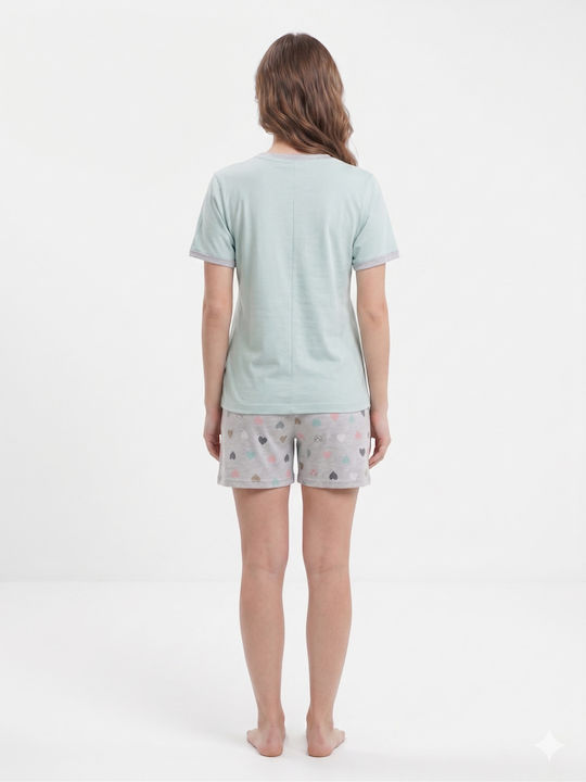 Lido Underwear Καλοκαιρινό Γυναικείο Σετ Πιτζάμας Φυστικι
