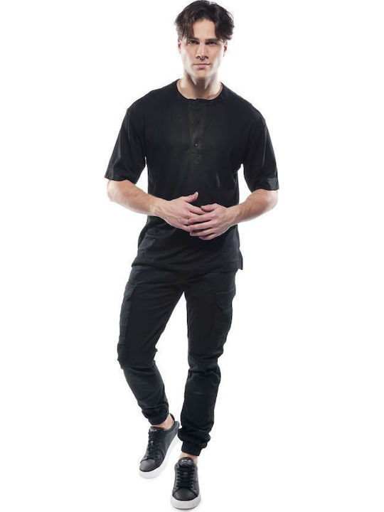 Cover Cargo Trousers in Tapered Leg Black