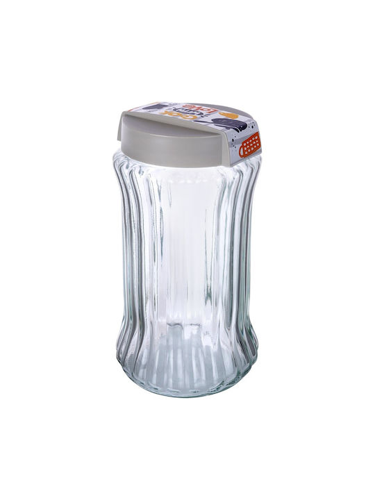 Excellent Houseware Βάζο για Ζάχαρη / Καφέ / Τσάι με Καπάκι Γυάλινο Διάφανο 1600ml