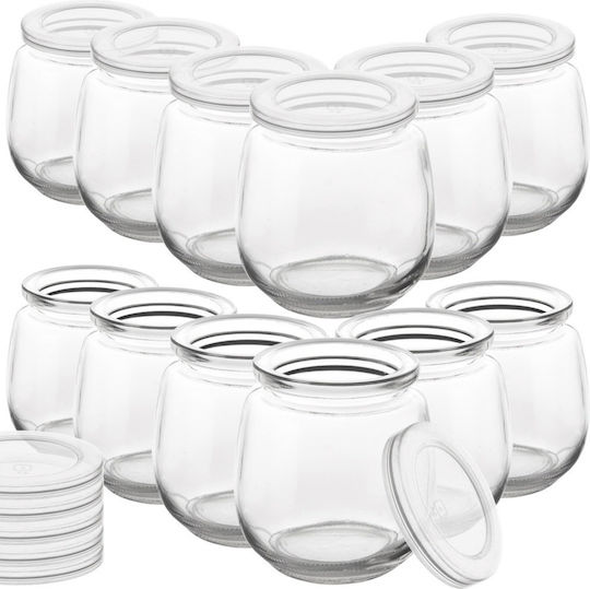 Orion Set 12 Bucăți Vaze Utilizare Generală Cu Capac Sticlă Transparentă 300ml 12 Bucăți