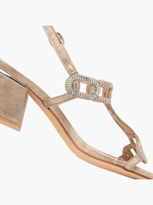 Damen Sandalen Bronzefarbe