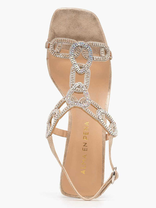 Damen Sandalen Bronzefarbe