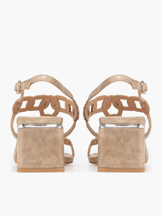 Damen Sandalen Bronzefarbe