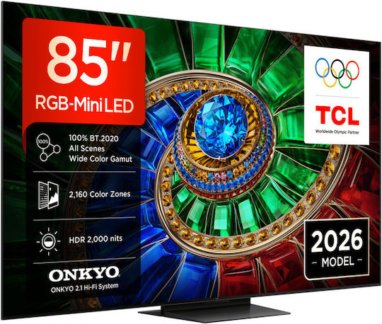 TCL Smart Τηλεόραση 85" 4K UHD RGB-Mini LED RM7L HDR (2026) 85RM7L