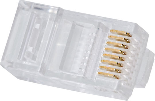 Set 100 Rj-45 8p8c Cat5 Stecker Utp Kabel Netzwerk Verbindung Goldbeschichtete Kontakte