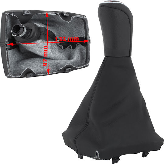 Audi A4 B8 07-15 Schwarzes 6-Gang Schaltknauf + Schwarze Gamaschen