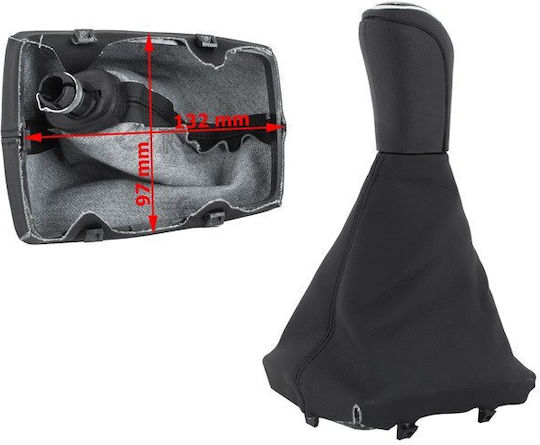 Audi A4 B8 07-15 Black 5 Speed Gear Shift Knob + Black Gaiters