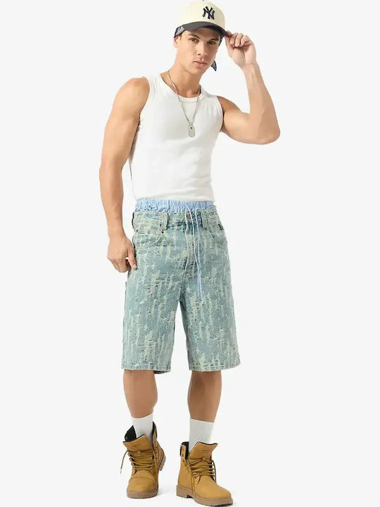 Men's Denim Blue Washed Shorts