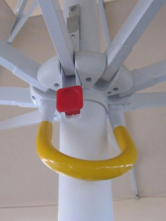 Umbrelă Profesională Pătrată Din Aluminiu Ecru 3x3xÎnălțime 3.5m