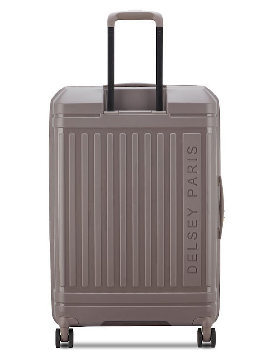 Delsey Lutece Μεγάλη Βαλίτσα Ταξιδίου Σκληρή Beige Ύψους 76εκ.