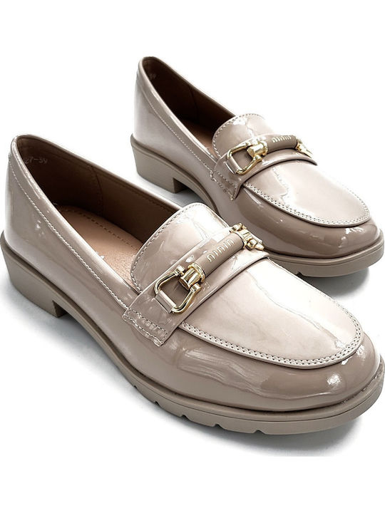 Λουστρίνι Γυναικεία Loafers σε Μπεζ Χρώμα