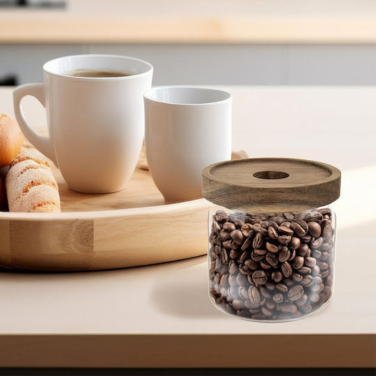 Orion Vase for Brown Coffee Pasta with Lid Glass Brown 500ml