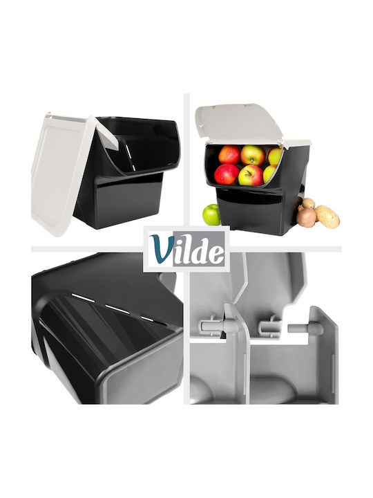 Vilde Vilde Set 2Stücke Lebensmittelgläser Allgemeine Verwendung mit Kunststoffdeckel Graue 2x26x34cm