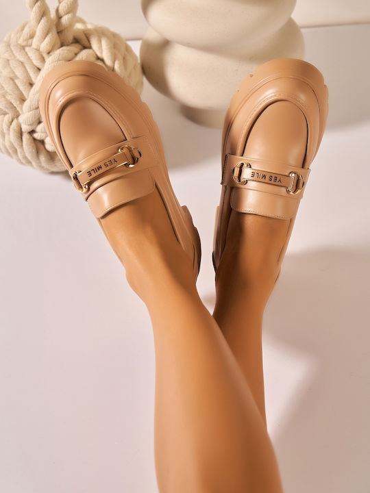 Women's Moccasins In Khaki Colour