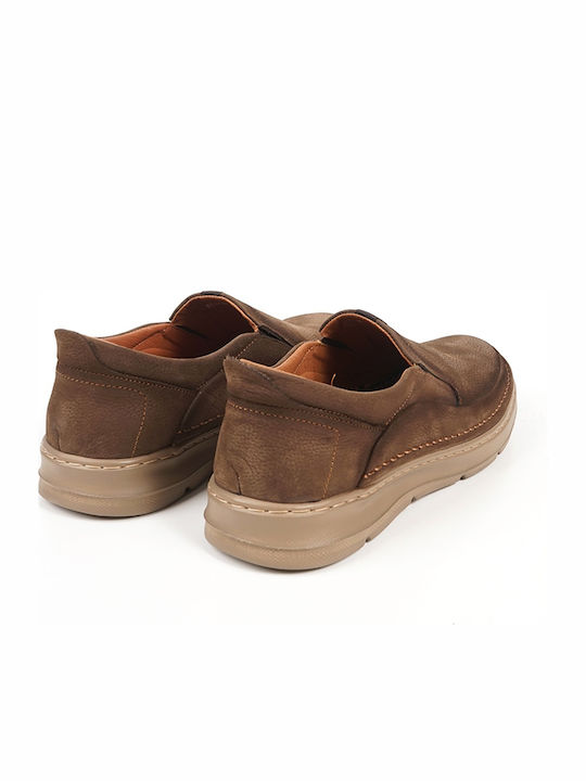 Δερμάτινα Ανδρικά Loafers σε Καφέ Χρώμα