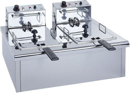 M&M equipment Електрически Двоен Фритюрник С Капацитет 2x7л