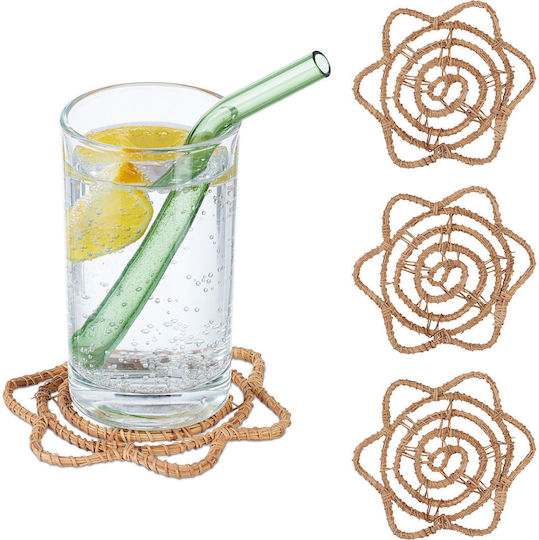 Relaxdays Σουβέρ Ξύλινο Μπεζ 10cm 4τμχ Relaxdays Σουβέρ Ξύλινο Μπεζ 10cm 4τμχ
