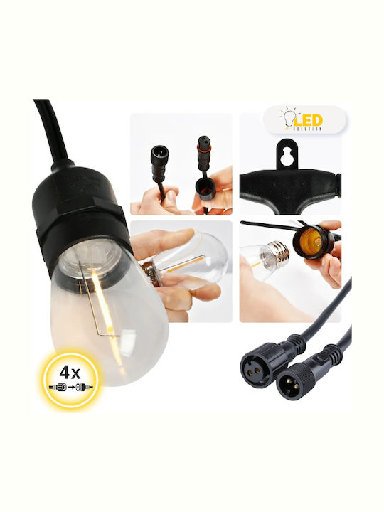Led Solution Waterproof LED Garland Light IP65 20m with 20 Warm White Lamps
