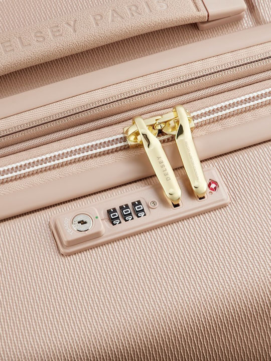 Delsey Large Travel Suitcase Beige Rose Height 82cm
